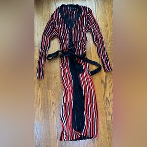 NY &Co Red Blue Striped Cardigan Long Sweater -as  worn by Kym Whitley on TV XL